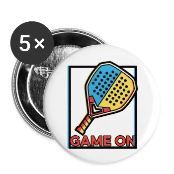 Neo-Brutalist Padel Racket Art Game On - Buttons small 1''/25 mm (5-pack) - white - Front