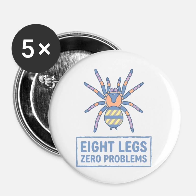 Eight Legs Zero Problems Tarantula - Buttons small 1''/25 mm (5-pack) - white