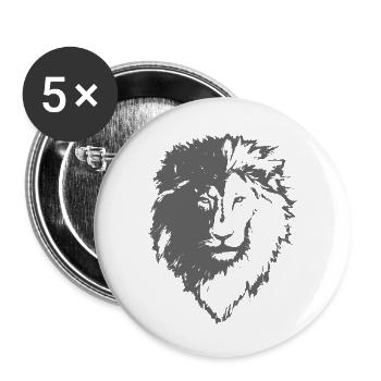 Lion Silhouette - Lot de 5 petits badges (25 mm) - blanc - Devant