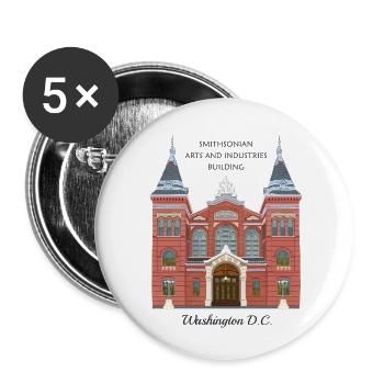 Washington DC, Musée d’Art du Dessin à la Main, États-Unis - Lot de 5 petits badges (25 mm) - blanc - Devant