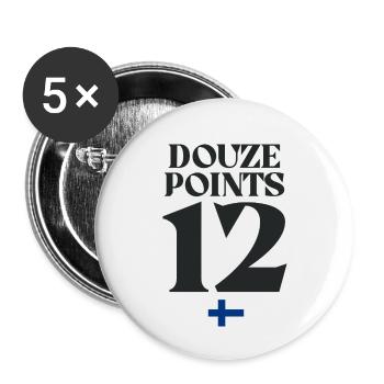 Douze Punkte 12 Eurovision Song Song Contest Finnland-Flagge - Buttons klein 25 mm (5er Pack) - Weiß - Vorne