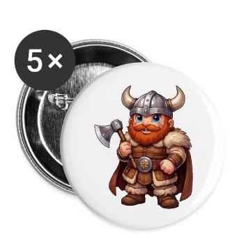 wikinger - Buttons klein 25 mm (5er Pack) - Weiß - Vorne