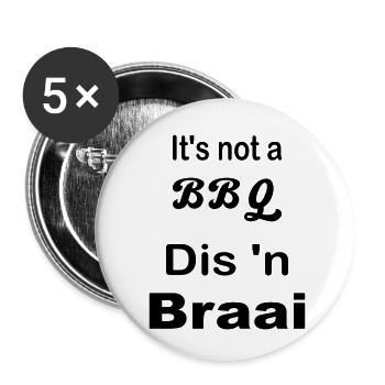 It's not a BBQ Dis 'n Braai - Buttons small 1''/25 mm (5-pack) - white - Front