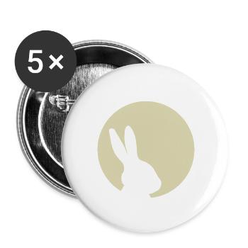Bunny Moon Rabbit Bunny Easter - Buttons small 1''/25 mm (5-pack) - white - Front