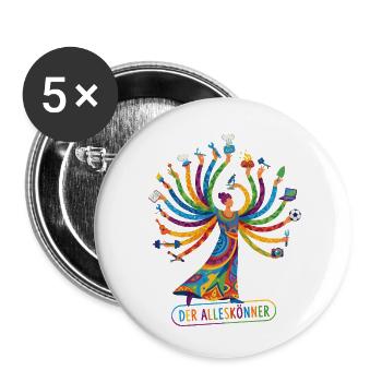 Alleskönner Tausendkünstler begabter Allrounder - Buttons klein 25 mm (5er Pack) - Weiß - Vorne