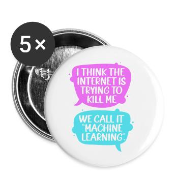 GPT Programmer Coder - Buttons small 1''/25 mm (5-pack) - white - Front