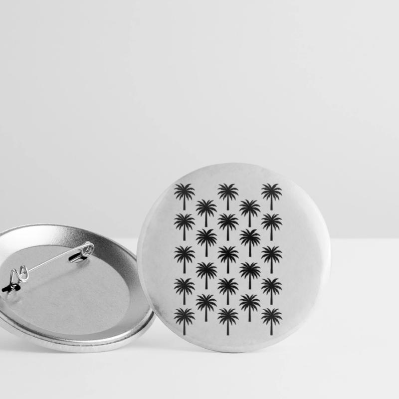 Palm Tree Pattern Black Palm Tree Buttons small 1''/25 mm (5-pack)