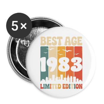 Born in 1983 - Buttons small 1''/25 mm (5-pack) - white - Front