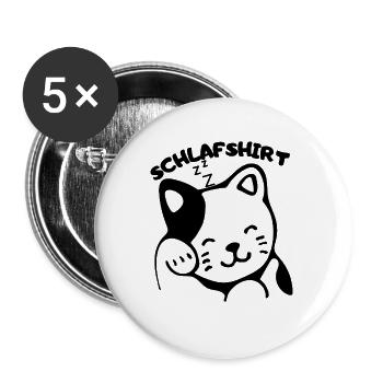 cat - Buttons klein 25 mm (5er Pack) - Weiß - Vorne