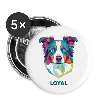 Loyal Prism Dog Portrait - Buttons small 1''/25 mm (5-pack) - white - Front