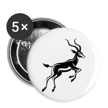 Impala africaine - Lot de 5 petits badges (25 mm) - blanc - Devant