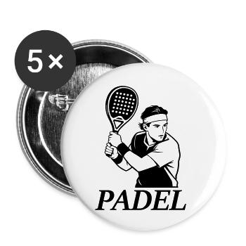 Joueur de padel - Lot de 5 petits badges (25 mm) - blanc - Devant