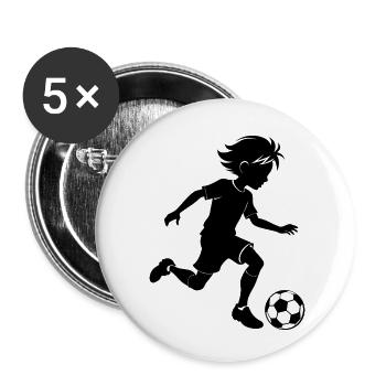 Boys Soccer - Buttons small 1''/25 mm (5-pack) - white - Front