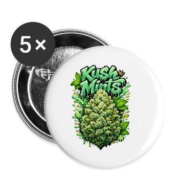 Kush Mints Graffiti Bud Print - Buttons klein 25 mm (5er Pack) - Weiß - Vorne