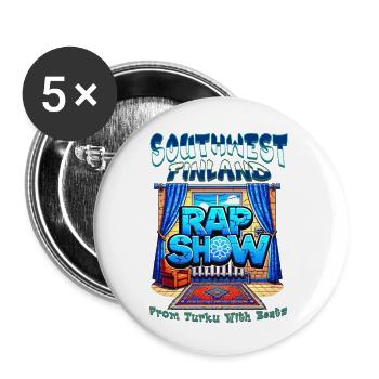 Émission de rap du Sud-Ouest de la Finlande - Lot de 5 petits badges (25 mm) - blanc - Devant