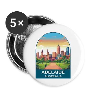 Adelaide Australien Stadt-Skyline-Reiseplakat - Buttons klein 25 mm (5er Pack) - Weiß - Vorne