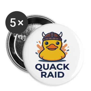 Viking Duck : Raid des coins - Lot de 5 petits badges (25 mm) - blanc - Devant