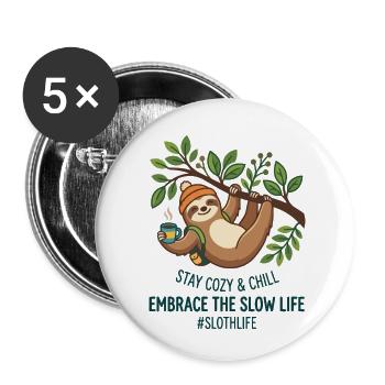 Une pièce de puzzle magique mignonne, cœur de mascotte qui clignote - Lot de 5 petits badges (25 mm) - blanc - Devant