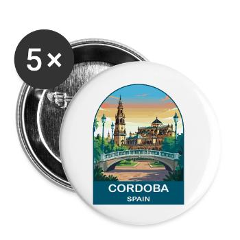 Cordoba Spain Vintage Travel Poster Art - Buttons small 1''/25 mm (5-pack) - white - Front
