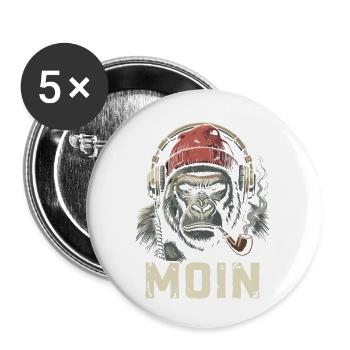 Moin Gorilla Headphones Whistle Streetwear Nordic - Buttons small 1''/25 mm (5-pack) - white - Front