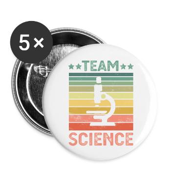 Team Wissenschaft  - Buttons klein 25 mm (5er Pack) - Weiß - Vorne