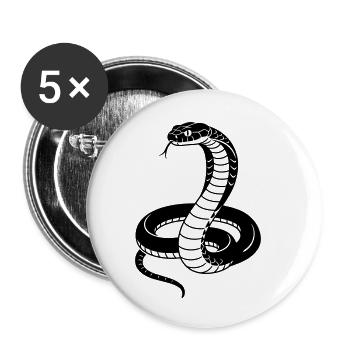 Cobra - Lot de 5 petits badges (25 mm) - blanc - Devant