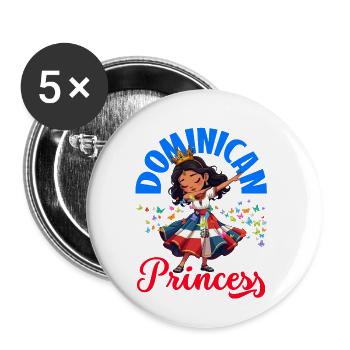 Drapeau de la République dominicaine Dom Rep Pride - Lot de 5 petits badges (25 mm) - blanc - Devant