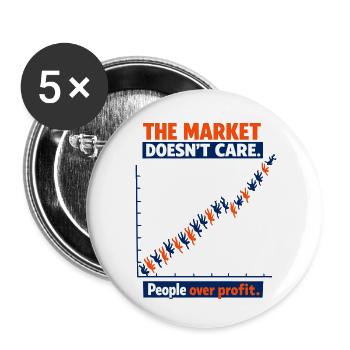 Graphique People Before Profit - Lot de 5 petits badges (25 mm) - blanc - Devant