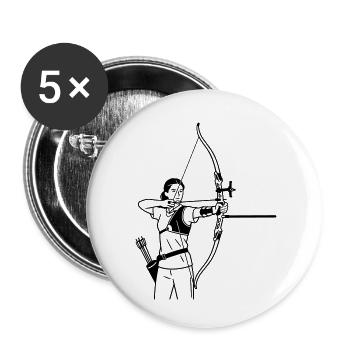 Archery - Buttons small 1''/25 mm (5-pack) - white - Front
