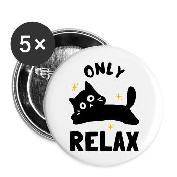 Visage noir avec étincelles dorées - Lot de 5 petits badges (25 mm) - blanc - Devant