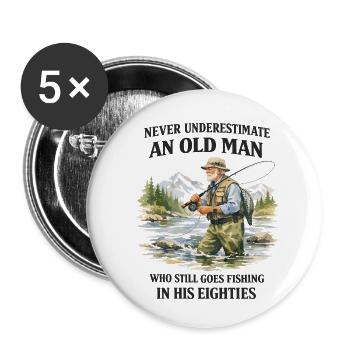Vintage Grandfather Gift Peach Humor - Buttons small 1''/25 mm (5-pack) - white - Front