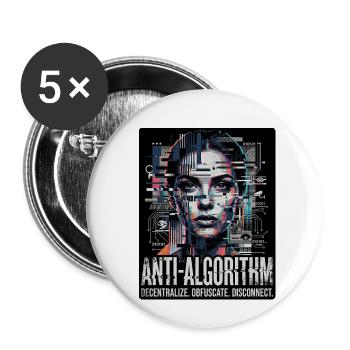 Anti Algorithm - Buttons small 1''/25 mm (5-pack) - white - Front