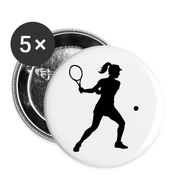 Joueur de tennis - Lot de 5 petits badges (25 mm) - blanc - Devant