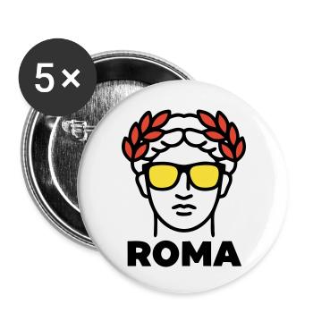 Rom Statue Sonnenbrille Italien Urlaub - Buttons klein 25 mm (5er Pack) - Weiß - Vorne