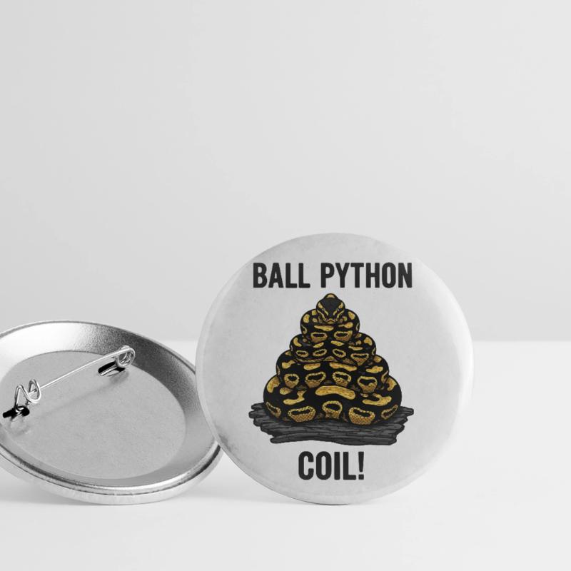 Python Royal Ball Python Coil Reptile Pyramide Lot de 5 petits badges (25 mm)