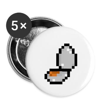 Pixel Egg - Lot de 5 petits badges (25 mm) - blanc - Devant