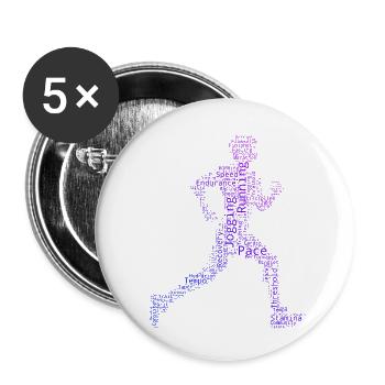 Laufsport Geschenkidee für ein Laufsport Liebhaber - Buttons klein 25 mm (5er Pack) - Weiß - Vorne