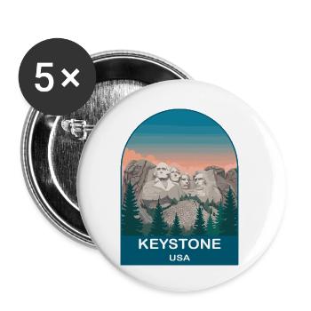 Keystone USA Vintage-Reiseplakat-Kunst - Buttons klein 25 mm (5er Pack) - Weiß - Vorne