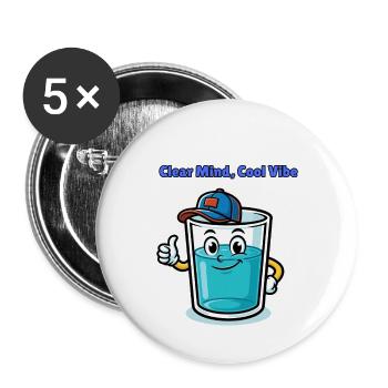 Esprit clair, ambiance cool - Lot de 5 petits badges (25 mm) - blanc - Devant