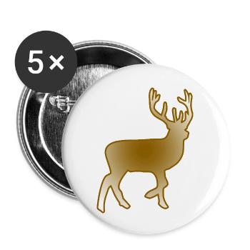 Deer - Buttons small 1''/25 mm (5-pack) - white - Front