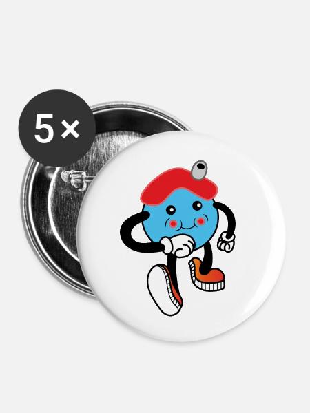 Bubble-Boy-Haus - Buttons klein 25 mm (5er Pack) - Weiß