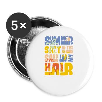 Summer salt in the air - Buttons klein 25 mm (5er Pack) - Weiß - Vorne
