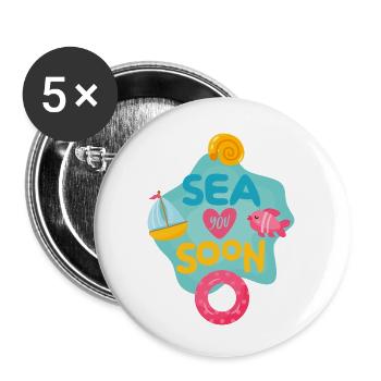 Sea You Soon - Buttons klein 25 mm (5er Pack) - Weiß - Vorne
