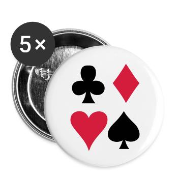 Card game - Playing Card - Buttons small 1''/25 mm (5-pack) - white - Front