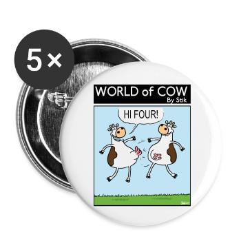 HI FOUR! - Lot de 5 petits badges (25 mm) - blanc - Devant