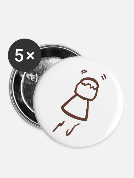 Sekt korken - Buttons klein 25 mm (5er Pack) - Weiß