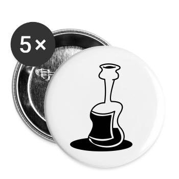 Flasche - Buttons klein 25 mm (5er Pack) - Weiß - Vorne