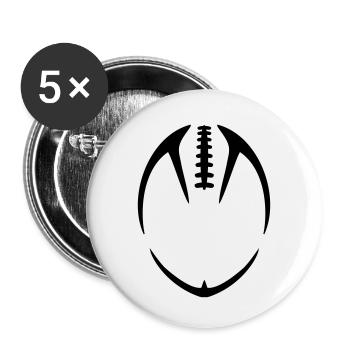 American Football Rücken - Buttons klein 25 mm (5er Pack) - Weiß - Vorne