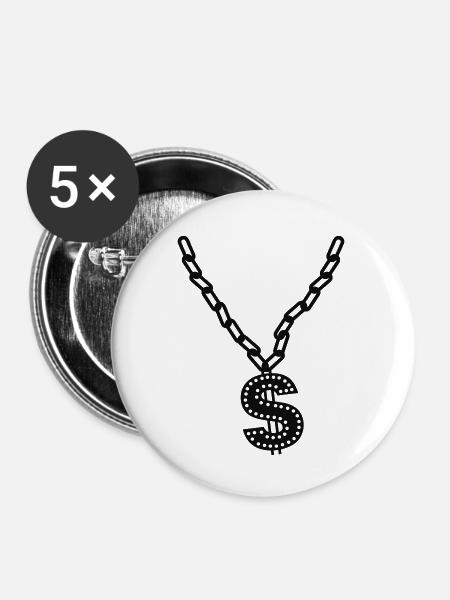 Bling - Buttons klein 25 mm (5er Pack) - Weiß