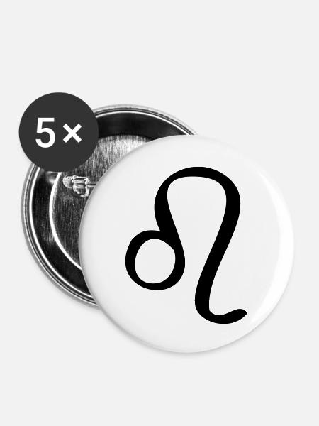 Löwe Sternzeichen - Buttons klein 25 mm (5er Pack) - Weiß